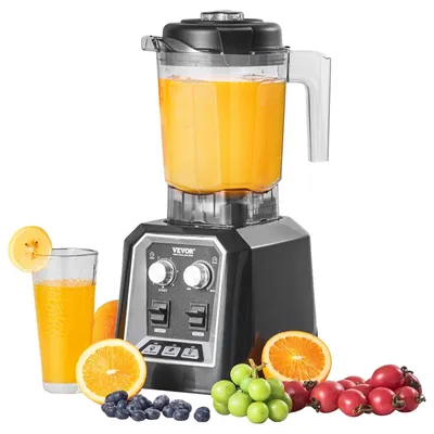Obrázek produktu pro VEVOR Komerční mixér, 2200 W, 3funkční kuchyňský mixér pro mražené nápoje, mléčné koktejly, smoothies a drcený led, černý