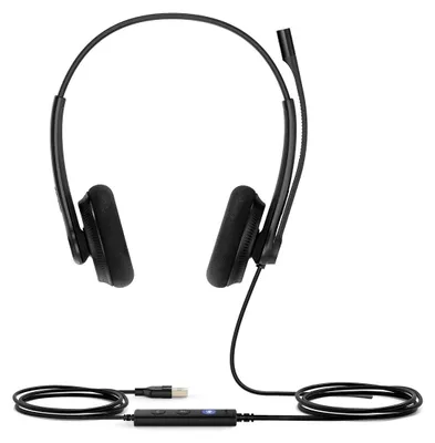 Zdjęcie produktu dla Yealink UH34 Lite Dual Teams, Przewodowa, 20 - 20000 Hz, Biuro/centrum telefoniczne, 110 g, Zestaw słuchawkowy, Czarny