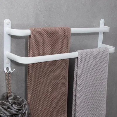 Obrázok produktu pre Nástenný držiak na uteráky - hliník - 2 kusy - biely - 50 cm