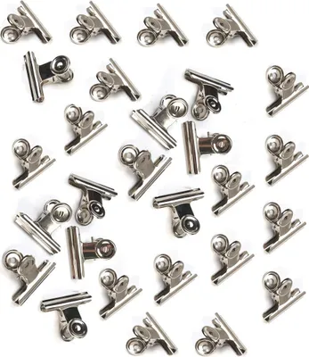 Produktbild von 30 Stück kleine Verschlussclips Metall | 22mm Tüten Clips | Brief Klammern aus Edelstahl mit starker Federkraft | Lebensmittelbeutel Verschlussklammern | Metallklemmen für ein luftdichtes Abschließen