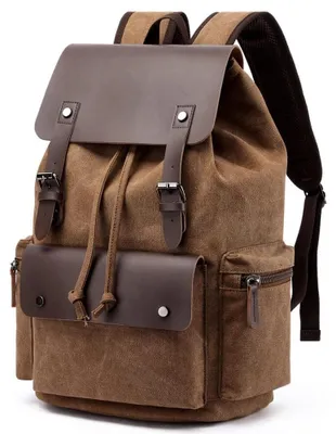 Immagine prodotto di Omgoods - Zaino in tela vintage, ideale per viaggi e scuola