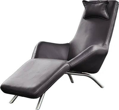 Produktbild von KAWOLA Relaxliege CAVAL Leder dunkelgrau