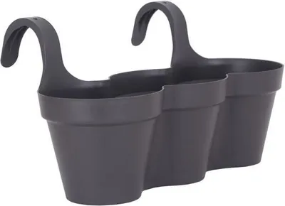 Image de Pot de fleurs balcon ARTEVASI Capri Individ, 30,5 x 54 x H 28 cm, 11L, Gris anthracite, Rond