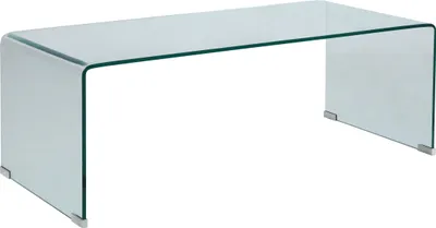 Produktbild von Rechteckiger Couchtisch (L 110 cm) aus klarem Hartglas - Oviala Greta