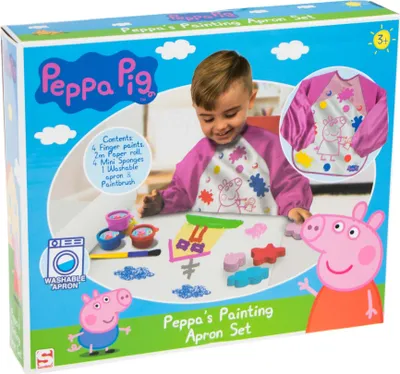 A child's painting set featuring Peppa Pig characters, displayed on its packaging.