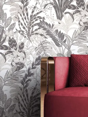Produktbild von NEWROOM Tapete Kijana Grau Vliestapete - Floral Dschungel Blumen  Germany