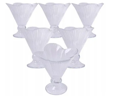 Produktbild von 6er Set Eisbecher mit Rillenstruktur 170ml | Elegante Dessertschalen aus Glas | Geriffelte Eisschalen für Eis, Nachtisch & Obstsalat | Spülmaschinenfe