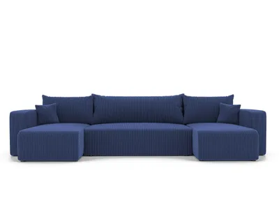 Produktbild von Idohome Ecksofa-Wohnzimmer Sofa mit Schlaffunktion und Bettkasten, Eckcouch, Polstermöbel, Sofa, Couch modern in Farbe Dunkelblau Poso 05 U Form Piano