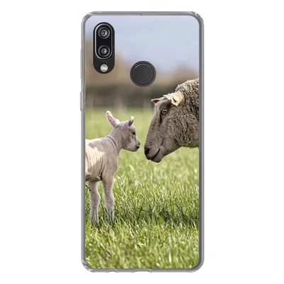 Produktbild von MuchoWow® Handyhülle Schutzhülle Hülle für Huawei P20 Lite (2020) Schafe - Gras - Lamm Silikon Softcase Handy Hülle - Kartenhalter