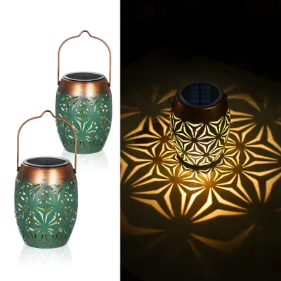 Zdjęcie produktu dla 2 sztuki lamp solarnych LED do użytku zewnętrznego, w stylu retro, wodoodporne (IP65), idealne do dekoracji ogrodu i balkonu