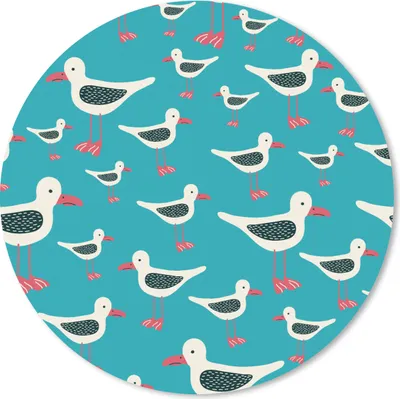 Produktbild von MuchoWow® Mauspad Mousepad Retro - Möwe - Schnittmuster - Kind 20x20 cm - Mousepads - Maus Mat - Pad - Mausunterlage - Schreibtischmatte