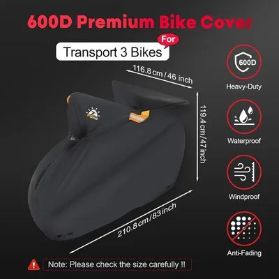 Produktbild von Famanu Fahrradhülle für den Transport von 3 Fahrrädern - Wasserdicht & robust