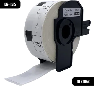 Produktbild von DULA Brother Compatible DK-11215 - Voorgestanst label - 10 rollen - 29 x 42 mm - 700 labels per rol - Zwart op wit - Papier