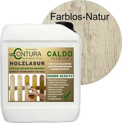 Produktbild von 2,5Liter  - Holzlasur Dickschichtlasur Set + Pinsel 2in1 Dauerschutzlasur Holzschutz Lasur - 01 Farblos - Natur