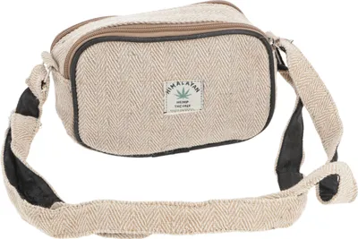 Produktbild von Kleine Hanf Schultertasche, Natürliche Nepal Tasche - Modell 1, Uni - Erwachsene, Creme-weiß, Baumwolle,Hanf,Hanf, 13*20*5 cm, Alternative Umhängetasche, Handtasche aus Stoff