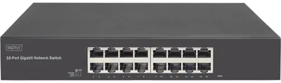 Imagen del producto de Digitus DN-80112-2 DIGITUS Switch 16-Port Gigabit, 19" unmanaged schwarz