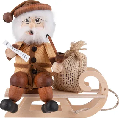 Produktbild von Weihnachtsmann auf Schlitten (17cm) Räuchermann von RATAGS Holzdesign