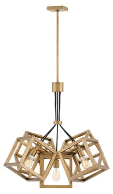 Image de Lustre Ensemble brun 5xE27x60W en métal, dimensions : 173,3 x 77,8 x 77,8 cm, IP20, Quintiesse