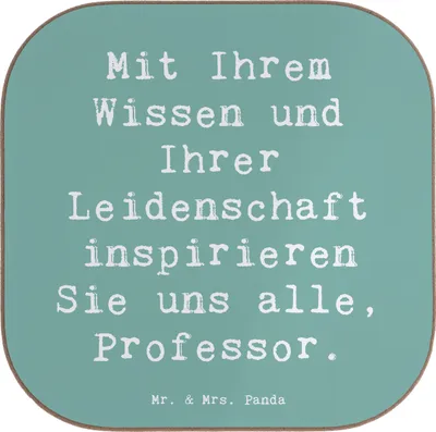 Produktbild von Mr. & Mrs. Panda Untersetzer für Gläser Spruch Inspirierender Professor - Meeresbrise - Geschenk, Danke, Holzuntersetzer, Getränkeuntersetzer, Engagement, sagen, Hingabe