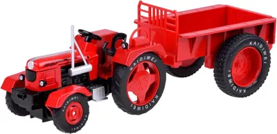 Image de Tracteur en métal avec remorque, rouge Jokomisiada