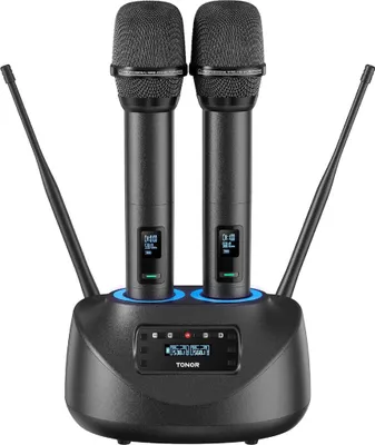 Produktbild von TONOR TW790 Funkmikrofon Set 2x Mikro UHF Wireless Wiederaufladbar LED