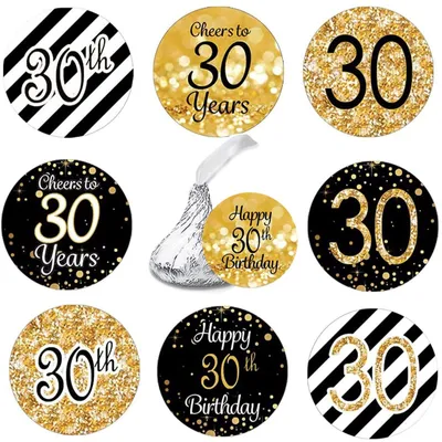216 runde Aufkleber zum 30. Geburtstag, 1,9 cm, 9 Designs