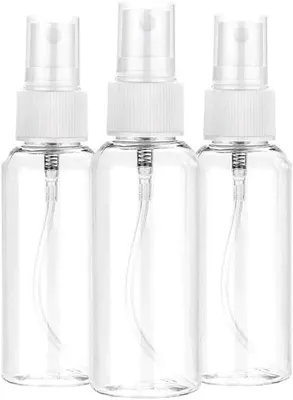 Produktbild von Transparente, tragbare Sprühflasche aus Kunststoff, nachfüllbar, 3/5/10 Stück, 10 ml, 30, 50, 60 und 100 ml (3 Flaschen, 50 ml)