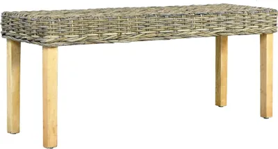 Obrázek produktu pro The Living Store Lavice 110 cm z přírodního ratanu Kubu a masivního mangového dřeva