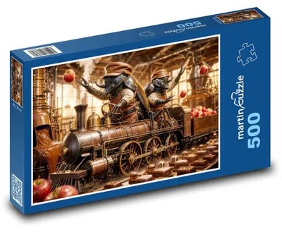 Obrázek produktu pro Puzzle 500 Chrobáci v parní lokomotivě - martinpuzzle