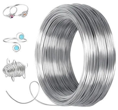 Basteldraht 1 mm x 50 m, Aluminium, silber, für Schmuck & DIY