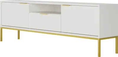 Zdjęcie produktu dla Szafka RTV AUSTIN 175 biała/złota