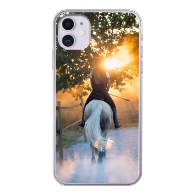 Produktbild von MuchoWow® Handyhülle Schutzhülle Hülle für iPhone 11 Pferd - Sonne - Sand Silikon Softcase Handy Hülle - Handytasche