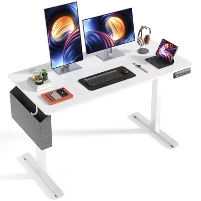 Produktbild von Bealife TB21 Výškově nastavitelný bílý stůl 120×60 cm - 72-120 cm nastavitelný - pracovní plocha