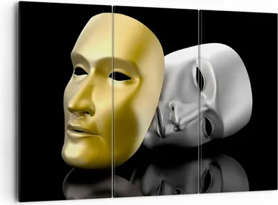 Produktbild von Bild auf Leinwand - Leinwandbild - Maske Theater Bühne Schauspieler - 165x110cm - Wand Bild - Wanddeko - Leinwanddruck - Bilder - Kunstdruck - Leinwand bilder - Wandkunst - CE165x110-2432