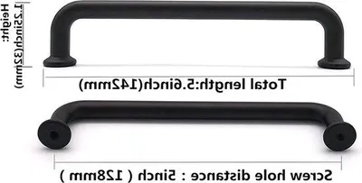 Produktbild von Famanu Küchenschrankgriffe 128mm schwarz - Set von 6 Stück