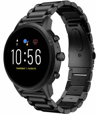 Produktbild von Strap-it Stahlarmband - Kompatibel mit Fossil Gen 5Armband 44mm Fossil uhrenarmband Fossil ersatzarmband Edelstahl für Smartwatch 22mm Armband Schwarz22mm