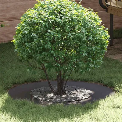 Produktbild von vidaXL geeignet für flachen Baumring Schwarz Ø40 / 70 cm Stahl