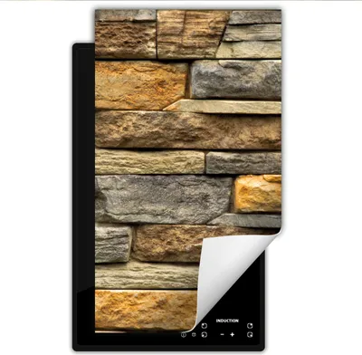 Produktbild von DarHaus Herdabdeckplatte 1 teilig 30x52 cm Anti Rutsch Matte Aufrollbar, Ziegelstein