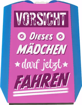 Produktbild von Vorsicht - Dieses Mädchen darf jetzt fahren Parkscheibe mit 2 Einkaufswagenchips