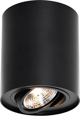 Produktbild von QAZQA - Modern Moderner Deckenstrahler schwarz dreh- und neigbar AR70 - Rondoo Up I Wohnzimmer I Schlafzimmer - Aluminium Zylinder - LED geeignet GU10