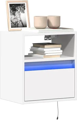 Produktbild von TV-Wandschrank mit LED-Beleuchtung TV Schrank Sideboard TV Fernsehschrank Wohnwand Weiß 41x31x45 cm - 852313