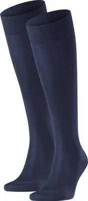 Produktbild von FALKE Herren Kniestrümpfe 2er Pack - Tiago, Socken, Baumwolle, Logo, lang, einfarbig Dunkelblau 45-46