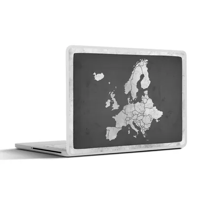 Produktbild von MuchoWow® Laptop Aufkleber Sticker Cover Vintage Eurocard - schwarz und weiß 25x18 cm - Laptop-Deko