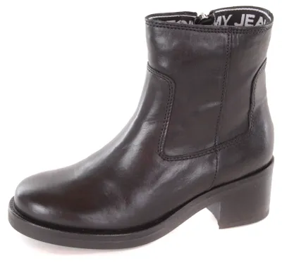 Produktbild von Tommy Hilfiger Denim Damen Essential Leather Biker Boots, Schwarz (Black 990) #6