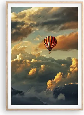 Produktbild von Gerahmtes Poster - Rahmen in heller Eiche - Wolken Ballon Flug - 70x100 cm - Wand Bild - Wanddeko - Wandbilder - Wandposter - Bilderrahmen - Bilder - Kunstdruck - Wandbild - P2NPA70x100-3791