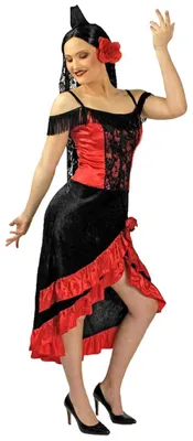 Produktbild von Spanierin Carmen Kostüm mit Mantilla für Damen Größe: 44/46
