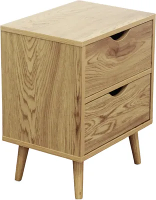 Immagine prodotto di Milani Home - comodino con 2 cassetti, effetto legno naturale, 40 x 30 x 51 cm