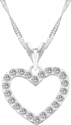 Image de Collier en argent avec zircones coeur coeur zircones coeur ARGENT 925