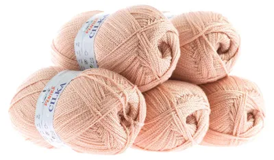 500g Strickgarn CILKA by VLNIKA Klassikgarn Strickwolle mit Schimmereffekt, lachs