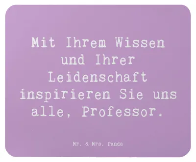 Produktbild von Mr. & Mrs. Panda Mouse Pad Spruch Inspirierender Professor - Lavendeltraum - Geschenk, pc mauspad, Danke sagen, Inspiration, Lieb, Mousepad, Wertschätzung, Aufmerksamkeit